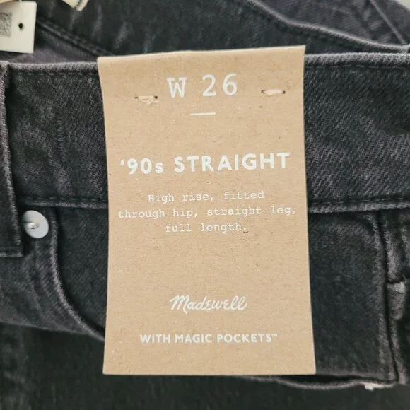 NWT Madewell The 90s Straight Jean Womens 26 Belmere Wash High Rise Denim - Picture 7 of 10